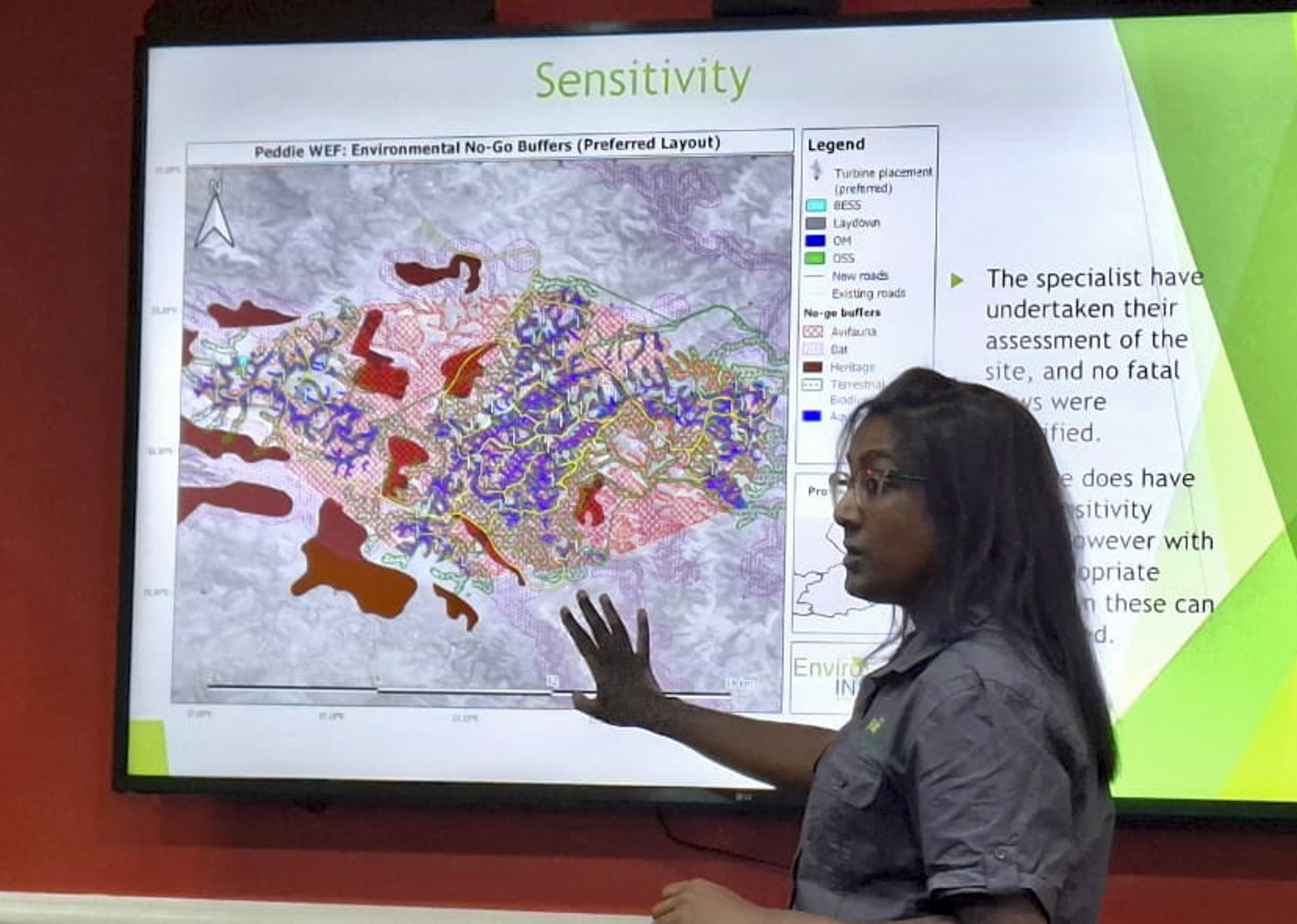 Presenting sensitivity map