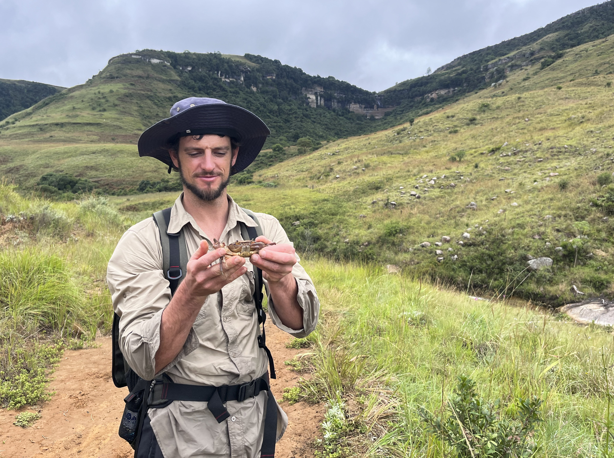 Alex with a crab