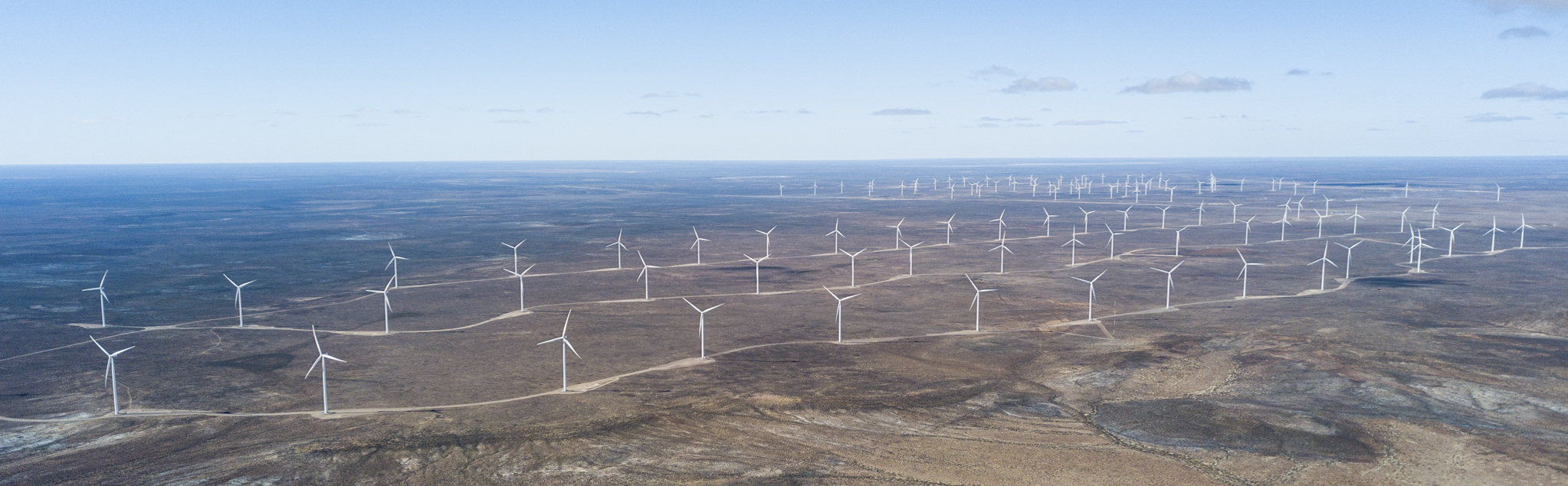 Aerial view of renewable energy project site