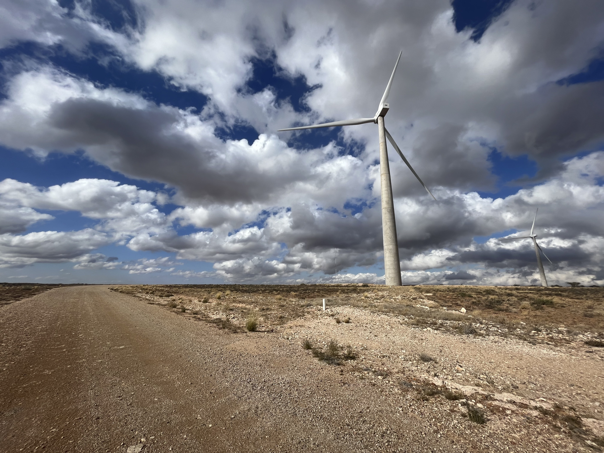 Wind turbines with clouds
